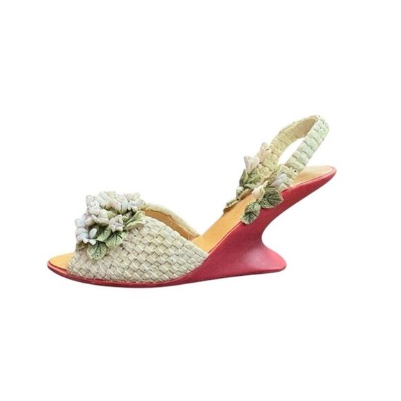 Vintage Set of 5 Vintage Miniature High Heel Shoe Figurines 90s Cottage Fashion - Picture 7 of 8